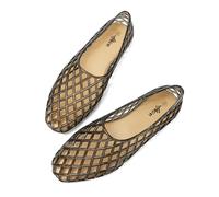 HEVA Sandalias de malla de jalea para mujer, transpirables, transparentes, huecas, para verano, playa, jellies, gris, 39 EU