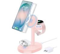 Hevanto Cargador inalámbrico 3 en 1 para Samsung Galaxy, estación de carga magnética súper rápida de 15 W para MagSafe Samsung Galaxy S26 Ultra S25 S24 S23 Z Fold Flip Watch 8 7 Classic Buds 4 3 2 Pro