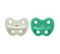 HEVEA Chupete de goma natural ortodóntico para 3-36 meses, diseño higiénico de una sola pieza para recién nacidos y niños pequeños, sin BPA, suave y duradero, paquete de 2 (luz del norte)