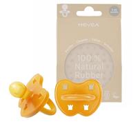 HEVEA Chupete de goma natural, pack de 2, de origen vegetal, libre de plásticos, ecológico, libre de BPA y aprobado su contacto con comida. (Tetina redonda 3-36 meses)