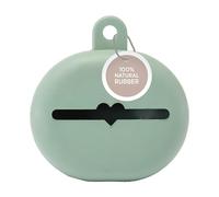 HEVEA Funda de goma natural para chupete, 100% goma natural, diseño danés, soporte higiénico para chupetes y tetinas de biberón, se fija fácilmente a bolsas y cochecitos, sin BPA, vegano, azul espuma