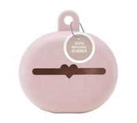 HEVEA Funda de goma natural para chupete, 100% goma natural, soporte higiénico de diseño danés para chupetes y tetinas de biberón, se fija fácilmente a bolsas y cochecitos, sin BPA, vegano, rosa polvo