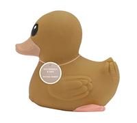 HEVEA Kawan Mini pato de goma - Juguete de baño de goma 100% natural - Respetuoso con el medio ambiente, perfecto para jugar, dentición y baño - Juguetes de baño sin moho - Ocre dorado