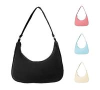 Heveer Bolso Bandolera para Mujer Vintage Bolso de Mano Pequeños Bolso de Hombro Y2k Moda Bolsos para Mujeres Bolsa de Media Luna para Viajes Compras Negro