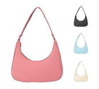 Heveer Bolso Bandolera para Mujer Vintage Bolso de Mano Pequeños Bolso de Hombro Y2k Moda Bolsos para Mujeres Bolsa de Media Luna para Viajes Compras Rosa