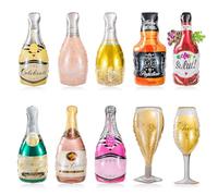 Heveer Botellas de vino, globos de champán, globos reutilizables, para decoración de fiestas, 10 unidades