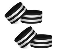 Heveer Brazaletes Reflectantes de Alta Visibilidad Bandas Reflectantes Elásticas para la Noche Correr Caminar Ciclismo 4 Piezas Negro