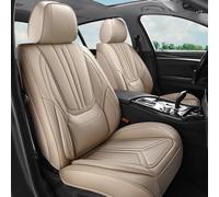 HEVMEVENI Fundas para asientos de coche, juego completo, ajuste universal para la mayoría de los coches, SUV, berlinas, vehículos, fundas de cojín de cuero sintético (Beige, para BMW X1)