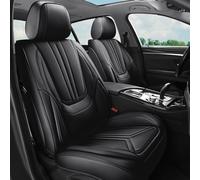 HEVMEVENI Fundas para asientos de coche, juego completo, ajuste universal para la mayoría de los coches, SUV, berlinas, vehículos, fundas de cojín de cuero sintético (Negro, para Toyota RAV4 Hydrid)