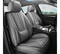 HEVMEVENI Juego completo de fundas de asiento de coche, ajuste universal para la mayoría de coches, SUV, sedanes, automóviles, fundas de cojín de piel sintética (gris, para Ford Range)