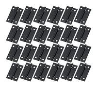 HEVSTIL Bisagras de puerta pequeñas de 38 x 24 mm, bisagras de puerta pequeñas para piano y gabinete, paquete de 24, color negro