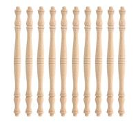 HEVSTIL Paquete de 10 husillos de balaustre de madera de 10 5/6 pulgadas, husillos decorativos de madera sin pintar, balaustre de madera sin acabar, husillo de madera natural para muebles,
