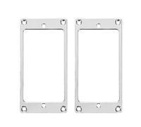 HEVSTIL Paquete de 2 anillos de montaje de pastilla Humbucker de metal plano, anillo de pastilla Humbucker de metal, piezas de repuesto para guitarra eléctrica o bajo de precisión, color plateado