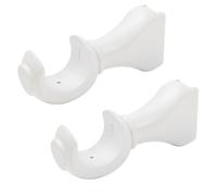 HEVSTIL Paquete de 2 soportes de barra de cortina de madera, soportes de extremo de retorno para barra de cortina de 1-2/5 pulgadas para barras de cortina, montaje en pared, color blanco