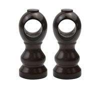 HEVSTIL Paquete de 2 soportes de madera para barra de cortina, soporte de madera marrón oscuro, ganchos de cortina de ventana, soportes de soporte de barra de cortina montados en la pared para barra