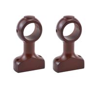 HEVSTIL Paquete de 2 soportes de madera para barra de cortina, soportes para barra de 1-2/5 pulgadas (marrón)