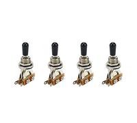 HEVSTIL Paquete de 4 interruptores de pastilla de guitarra de 3 vías, interruptor de palanca para guitarra eléctrica Gibson Epiphone Les Paul, plateado