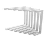 HEVVA Montura doble para lavabo 20/25/30/35/40/45 cm | LAHN | Montura de lavabo sobre encimera, soporte de carga pesada, consola de pared, placa de lavabo de montaje inferior | (Set de 2 - Blanco, 35
