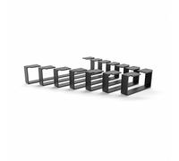 HEVVA Patas para muebles de 10 cm de altura 20/25/30/35/40/45/50 cm | Luxemburgo | Patas para muebles, patas de armario, base para armario, sofá, sofá, cama o aparador | (juego de 2 unidades, negro,