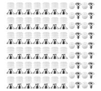 Hevysuo 150 Piezas Tacos de Expansión de Bisagra,Blanco Bisagra de Plástico M4x8,5 con Tornillos M4x8,Inserciones de Pasador Plástico para para Puertas de Armarios,Reparación de Muebles