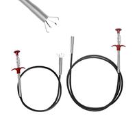 Hevysuo 2 Pieza Para Garras Flexibles 90cm/200cm,Herramienta de Dragado Tubería,Acero Inoxidable Serpientes de Drenaje para Fregadero de Cocina,Baño