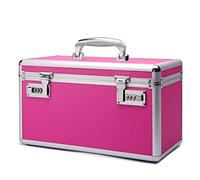 HEWEI WORKS Botiquin medicamentos casa, Medicinas y seguridad en el hogar, Caja multiusos equipada con cerraduras, Incluye caja de pastillero portátil de bolsillo (Pink, grande)