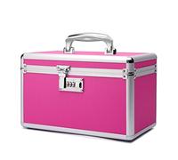 HEWEI WORKS Botiquin medicamentos casa, Medicinas y seguridad en el hogar, Caja multiusos equipada con cerraduras, Incluye caja de pastillero portátil de bolsillo (Pink, mediano)