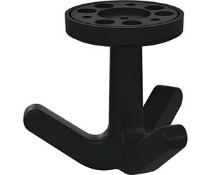 HEWI Gancho giratorio triple 477.94B030, elástico, plástico TPU negro mate