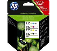 Hewlett-Packard 920XL C2N92AE - Cartuchos de tinta (4 unidades, 49/6 ml, 1200 páginas a 700 páginas en blanco y negro, 4 unidades)