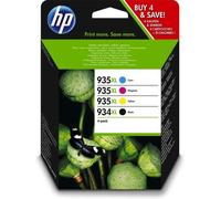 Hewlett-Packard 934XL/935XL - Cartucho de tinta original, 1000 páginas, 825 páginas, 4 unidades, color negro, 4 unidades