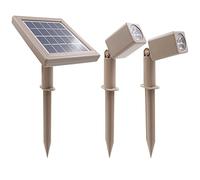 HEX 30X Dos focos solares LED de luz cálida para jardines exteriores, de luz descendente