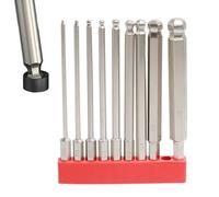 Hex Bit Set, S2 Steel Magnetic Screwdriver Bits | 9 Piece Metric Ball End 1 4 Inch Drill Driver Set Hardened Electroplated Rust Proof Internal Hex Tool Kit For Precision Repair Use