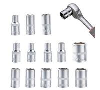 Hex Bit Socket Set - 1/4-Inch 4mm-14mm Ratchet Wrench, Mechanic Kit Repair | Hex Socket Set, Ratchet Wrench Kit, 4mm-14mm Hex Heads, Secure Fit, Easy Fastening, Home Garage, Workshop, Automotive Repair