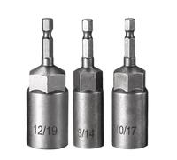 Hex Bit Socket Set, 3-Piece Shank Driver Kit, High-Strength Socket Adapter Tool, Power Drill Hand Equipment for Machinery Assembly, Automotive Repair, Maintenance Work, 3.11Inch