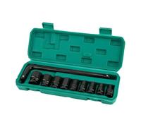 Hex Bit Socket Set, High-Efficiency Ratchet Wrench Kit, 10-piece Thread Installation and Removal Tool Collection for Automotive Mechanics Home Bathroom and Household Repairs