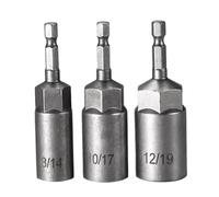 Hex Bit Socket Set, Steel Socket Adapter, Power Drill Attachment, High Strength Material, Compact Length Design, Automotive Repair & Machinery Maintenance Use, 3.11 Inches