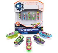 HEX BOTS - Juego de 5 Nano Bugs con Flash Nano, Juguetes sensoriales para niños y Gatos con tecnología de vibración, Juguetes para Insectos y Mini Robot de Juguete para niños a Partir de 3 años
