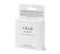 HEX de LELO El condón rediseñado - Lujosos condones con estructura hexagonal única (pack de 3)