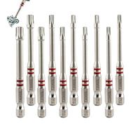 Hex Drill Bit - 10 Pieces 65mm S2 Steel Strong Magnetic Anti-Slip