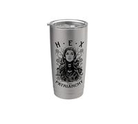 Hex: El patriarcado, bruja feminista, Halloween, gótico, pop art Vaso térmico de acero inoxidable de doble pared