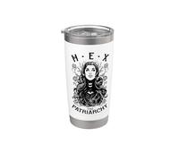 Hex: El patriarcado, bruja feminista, Halloween, gótico, pop art Vaso térmico de acero inoxidable de doble pared