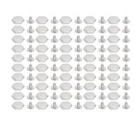 Hex Rivets Zinklegierung 50 Stück Sicher Befestigung für Lederarbeiten Taschen Gürtel 12mm (Plata)