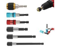 Hex Shaft Quick-Change Adapter for Power Drill - Heavy-Duty Socket Converter, Magnetic Hexagonal Quick-release Self-Locking Extension Rod, 1/4in Hex Shank Bit Adapte, Power Drill Chucks (1set/6pcs)