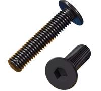 Hex Socket Ultra Thin Flat Head Screw, Black Stainless Steel M1.6-M12, Bolt Fastener 1/50Pcs(16mm,50pcs M2)