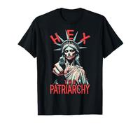 Hex The Patriarchy Zombie Liberty Feminista Halloween Gótico Camiseta
