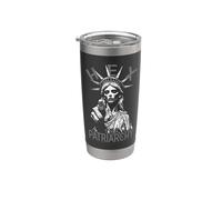 Hex The Patriarchy Zombie Liberty Feminista Halloween Gótico Vaso térmico de acero inoxidable de doble pared