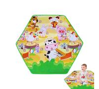 Hexagon Baby Play Mat - Soft Waterproof Educational Mat, Elastic Foam Crawling Shockproof Floor Cushion, Learning Area Rug | Anti-Slip Texture with Safe Material for Infant, Child, Toddler, and Kids R