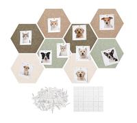 Hexagon Pin Boards - Aesthetic Wall Decor Panels, Acoustic Picture Set with Push Pins, Soft Felt Display Board, Modular Layout with Modern Style, Notice Board for Bedroom Office
