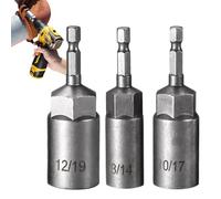 Hexagon Socket Set, Hex Head Socket Drill Bits, High Strength Power Tools, Precision Fit Design, 3 Piece Kit, Great for Machinery Assembly, Automotive Repair, Maintenance Tasks