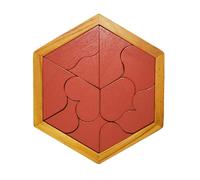 Hexagon Tangram - Geometry Shape Pattern Blocks, Educational Brain Game Puzzle For Kids Family, Portable Geometry Puzzle Toy For Learning Logic Spatial Skills Travel Play